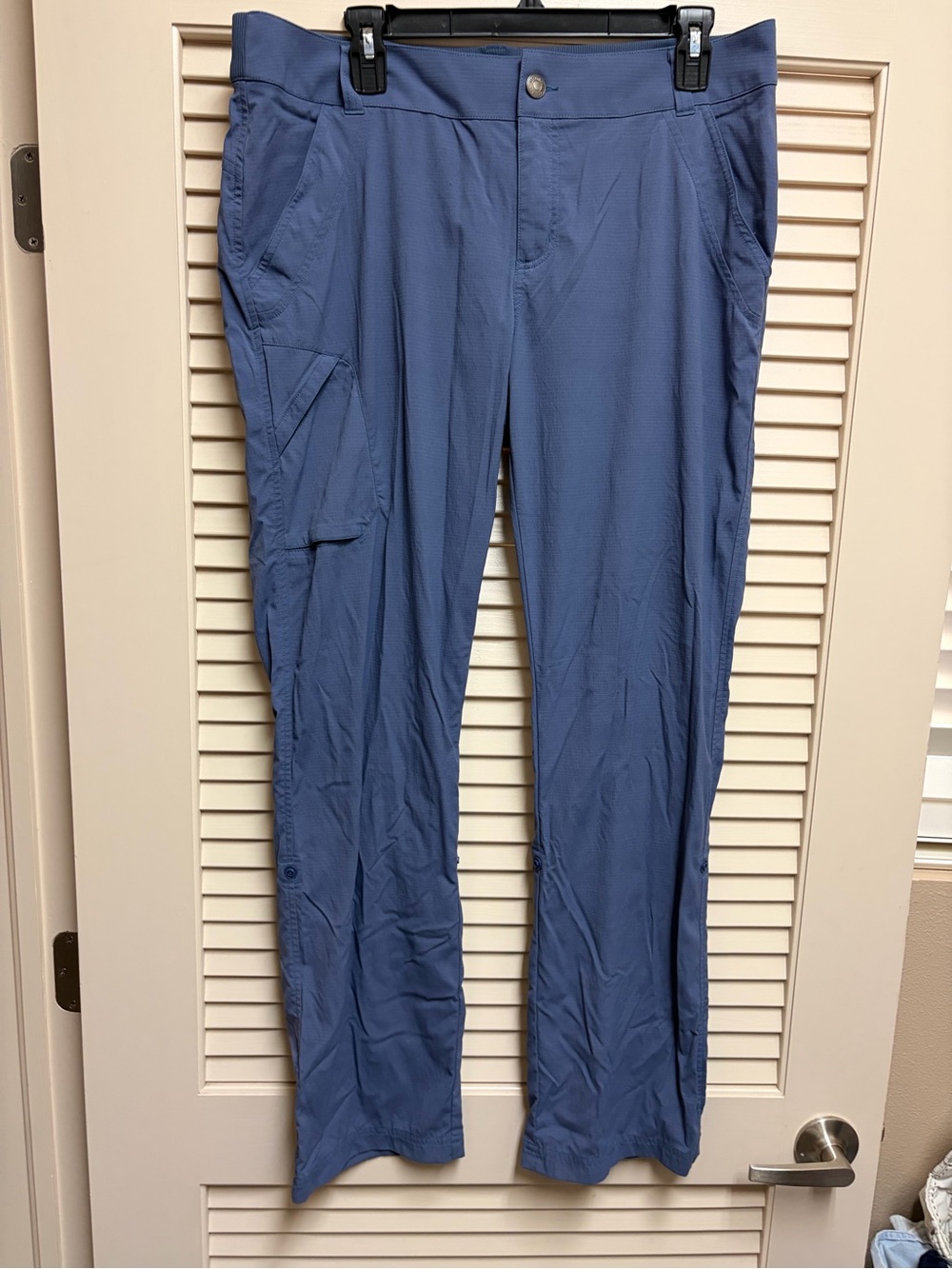 Marmot Womens 12 Hiking Pants K48250 Blue Roll Up Cargo Stretch Nylon Outdoor